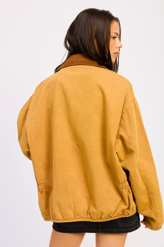 Emory Park Contrast Collar Jacket Coco Brown