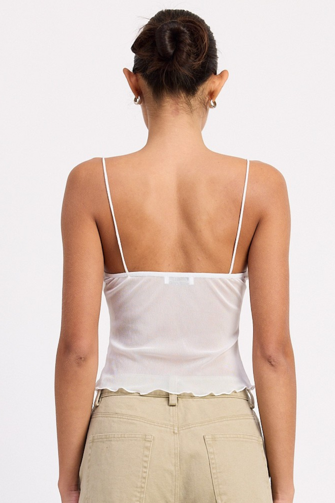 White satin sheer camisole 