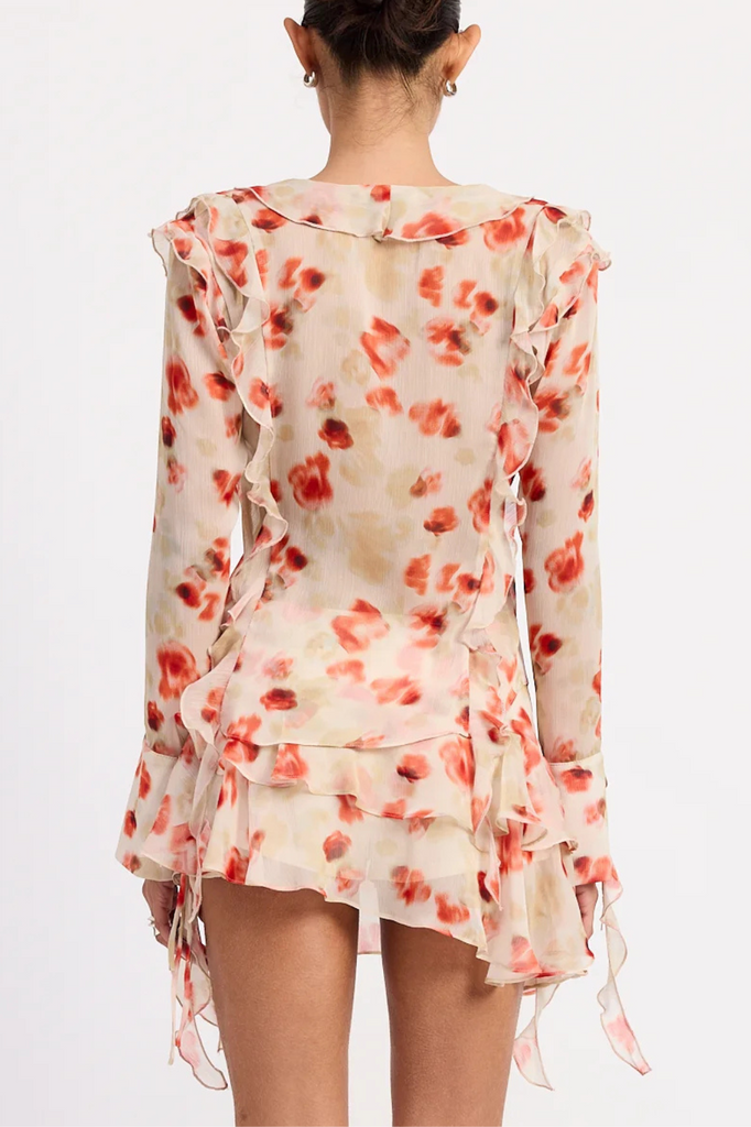 Emory Park Maya Peplum Top Tomato Floral