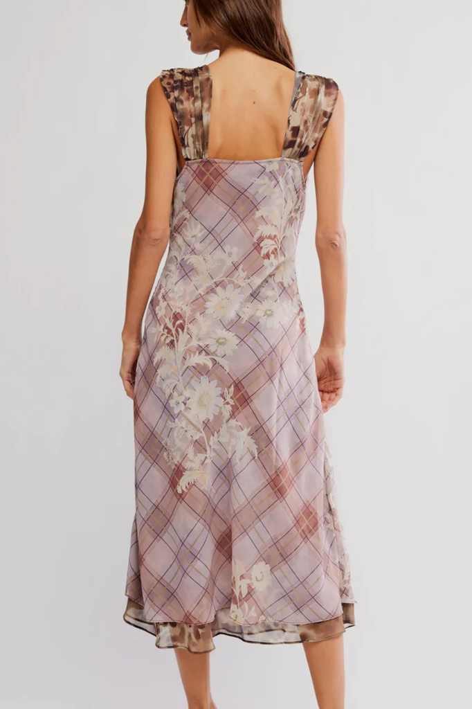 Free People Morning Dew Midi Dress Autumn Combo