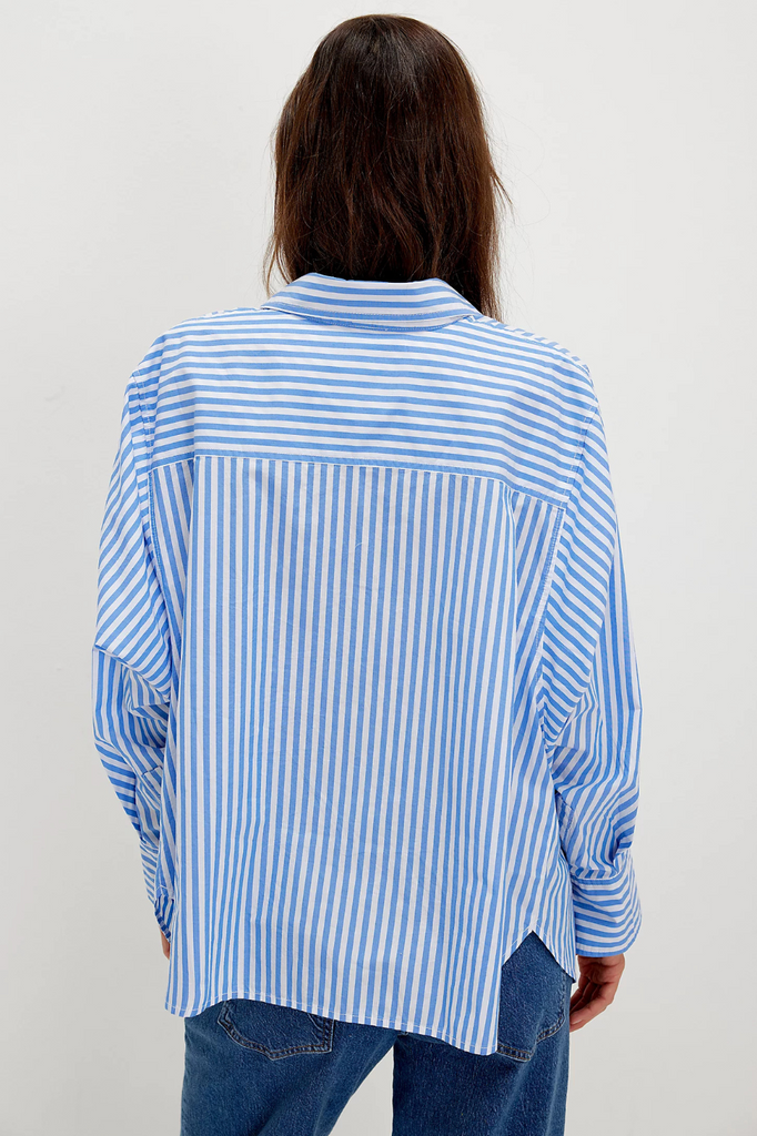 Free People Sabine Striped Shirt Oxford Stripe Blue 