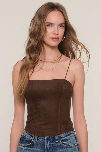 Uhr / Linen Balloon Camisole/ BROWN Balloon-sleeved blouse - Brown