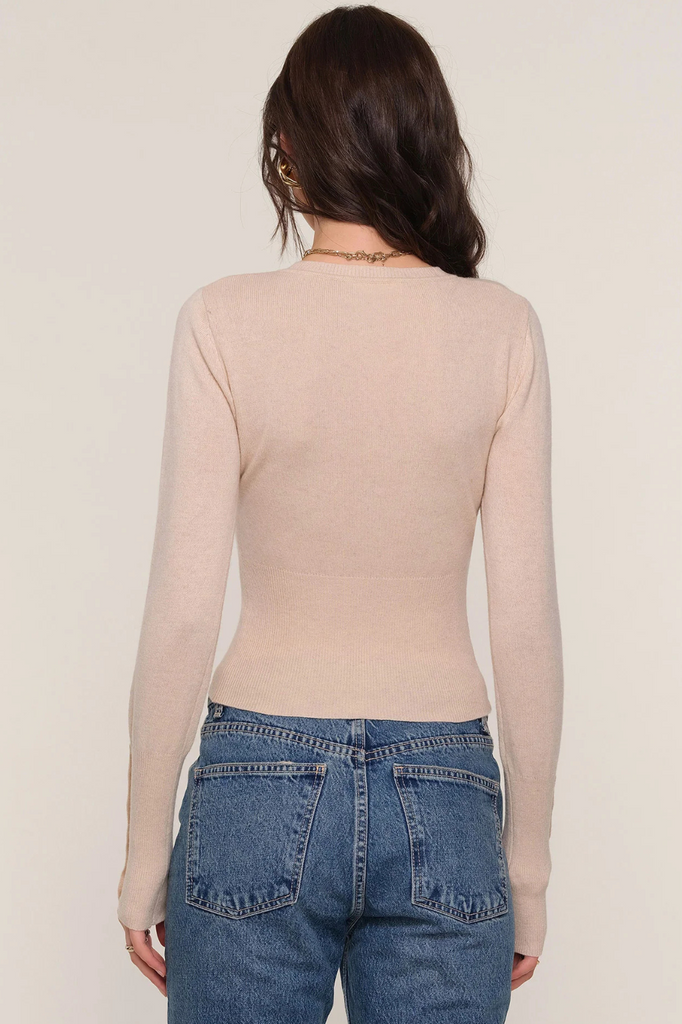 womens beige cashmere cardigan