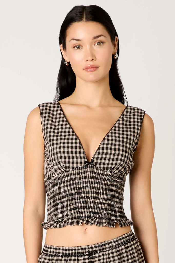Brown gingham tank top