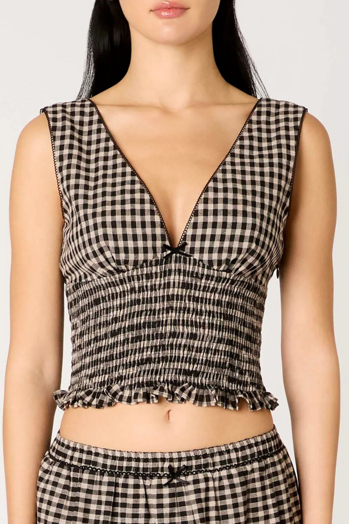 Brown gingham tank top