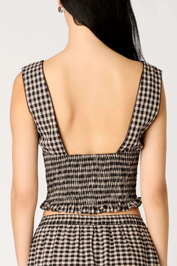 Brown gingham tank top