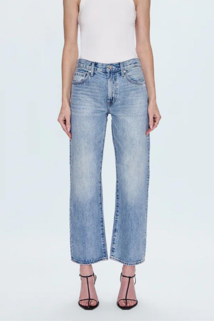 Pistola Lexi Mid Rise Bowed Straight Jean Bowie