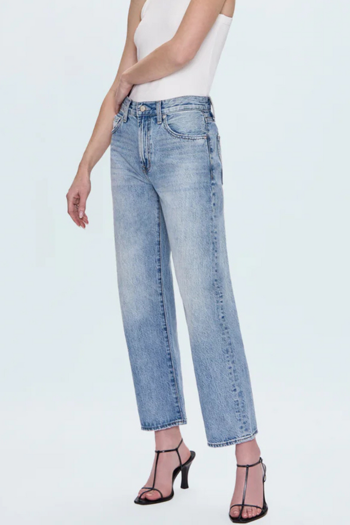 Pistola Lexi Mid Rise Bowed Straight Jean Bowie