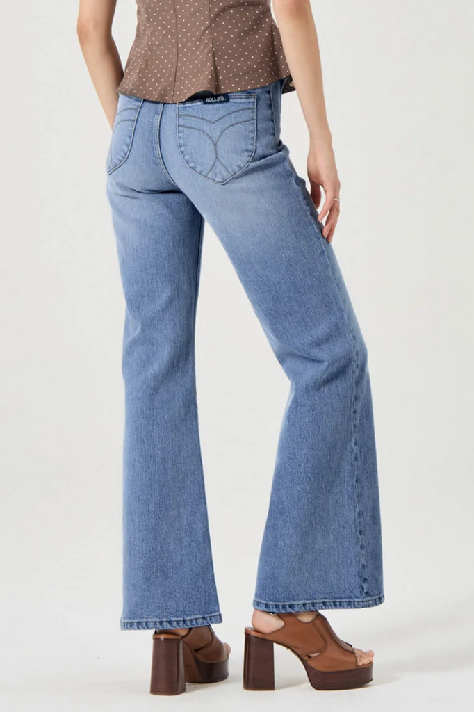 Rollas flared high waisted denim jeans