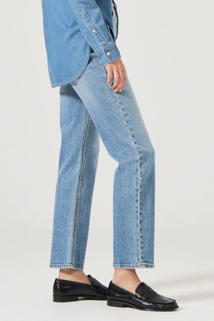 Rollas Straight Leg Jeans - medium vintage blue wash