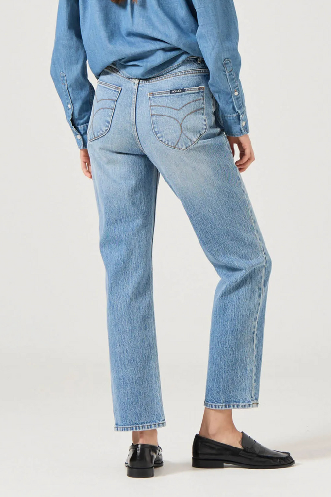 Rollas Straight Leg Jeans - medium vintage blue wash