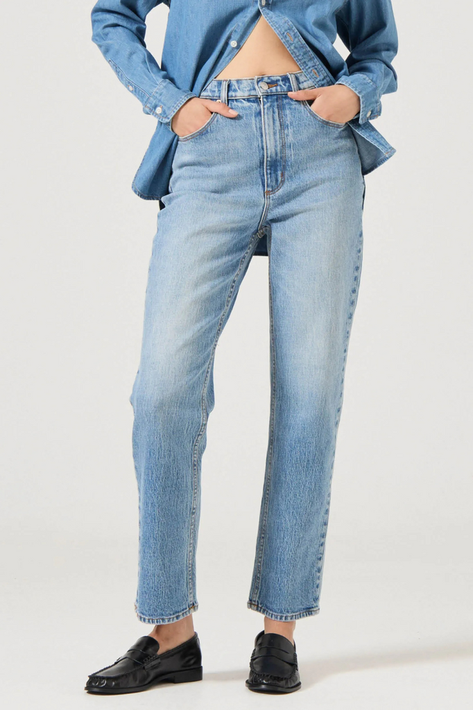 Rollas Straight Leg Jeans - medium vintage blue wash