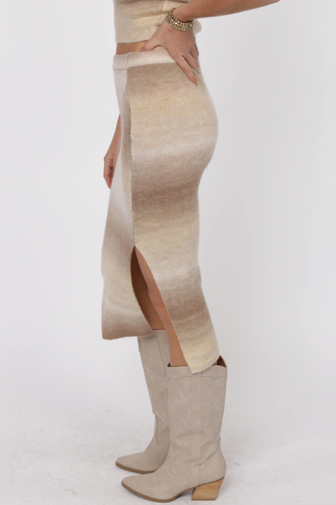 Sage Palmer Ombre Sweater Skirt