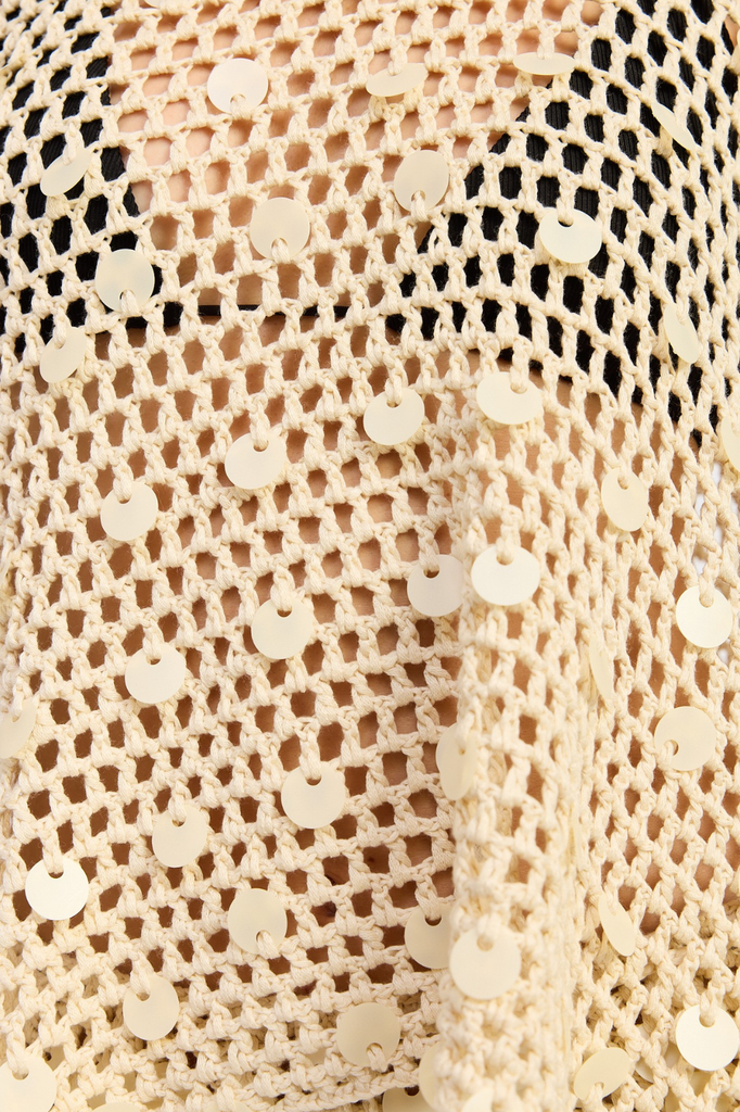 Oversized sequin crochet poncho