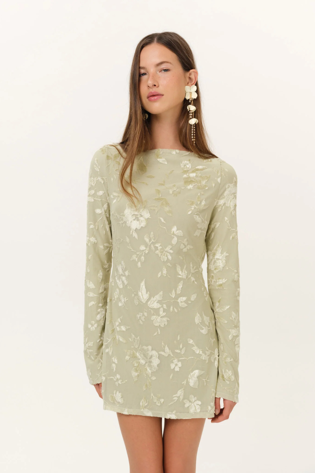 For Love & Lemons | Limesicle Floral Long Sleeve Mini Dress