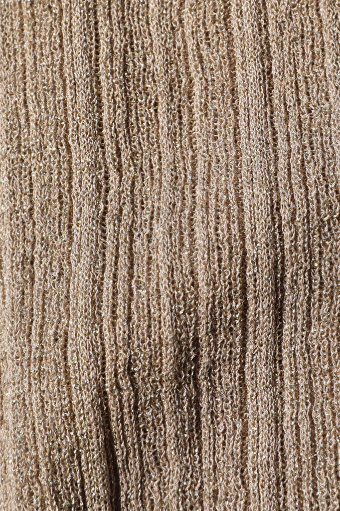 Gold metallic twist front cropped tank top