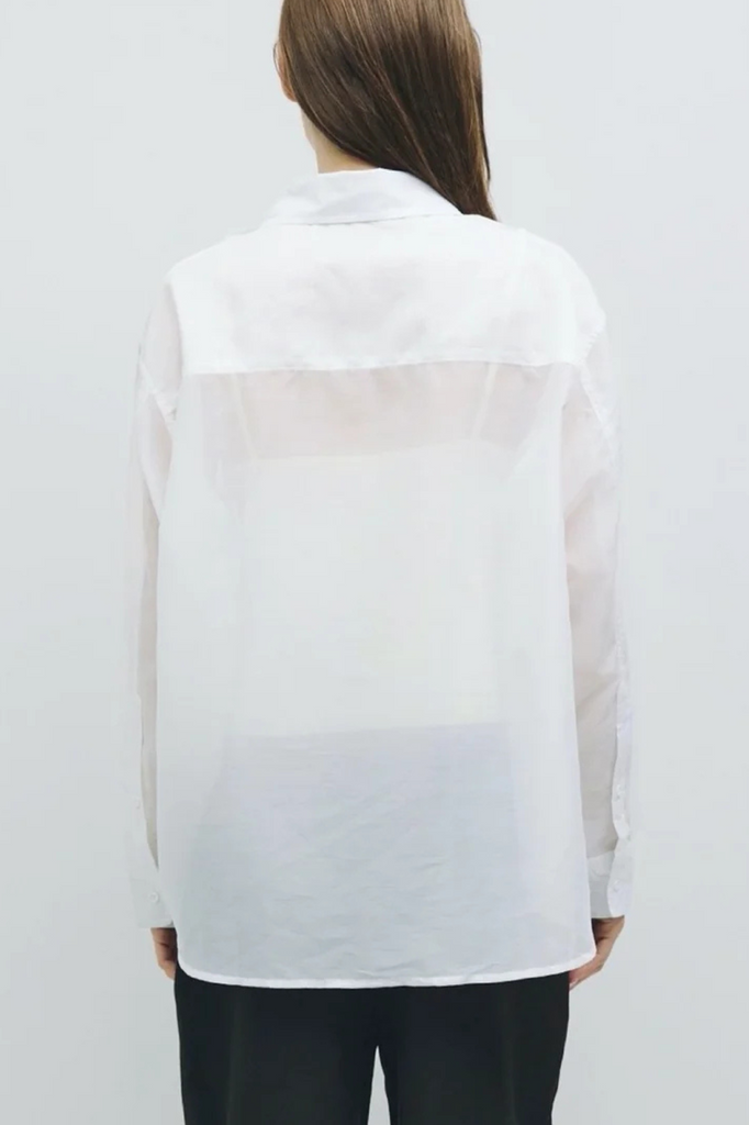 sheer white oxford shirt womens