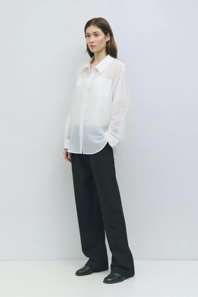 sheer white oxford shirt womens