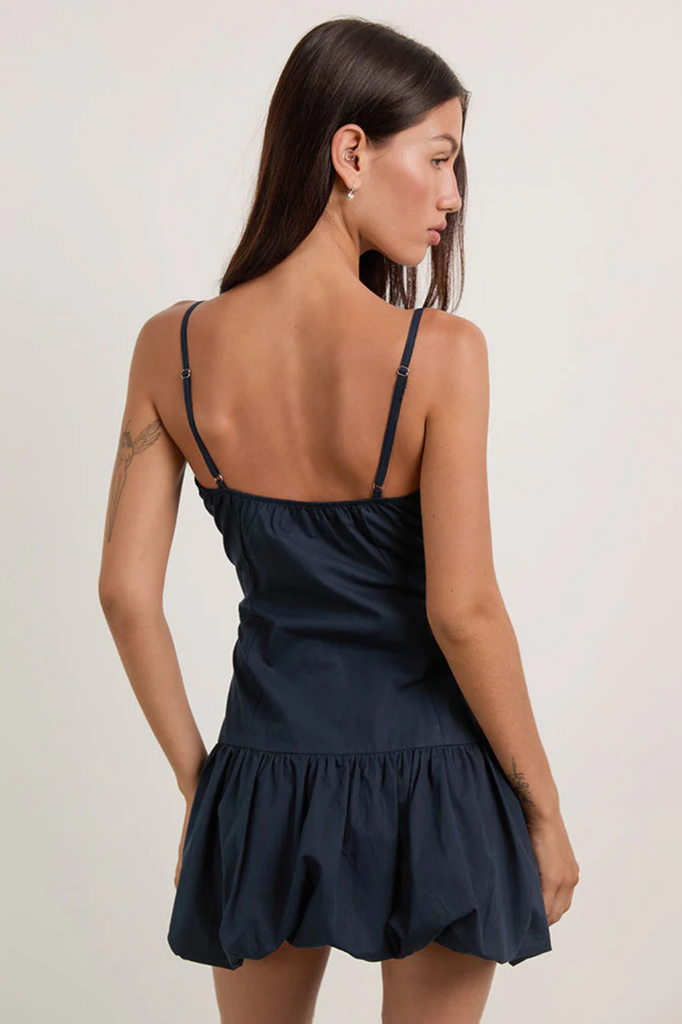Dark navy blue puffball mini dress