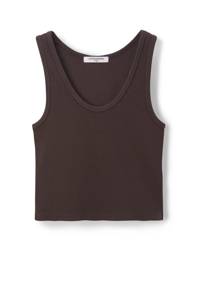 chocolate brown ribbed womens tank top