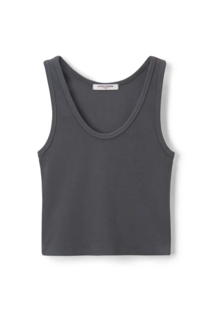 structured rib bra friendly tank dark gray blue