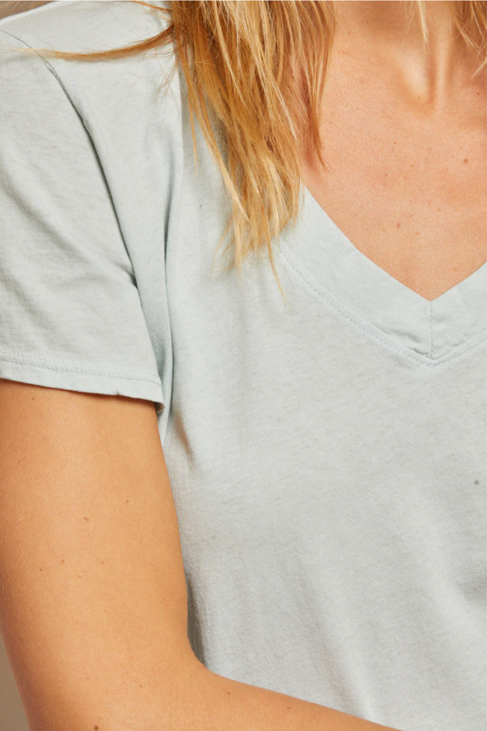 relaxed fit short sleeve v-neck t-shirt mint light green