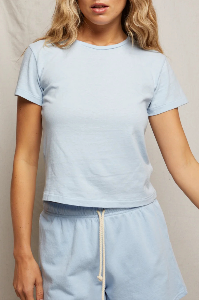 womens light blue tshirt