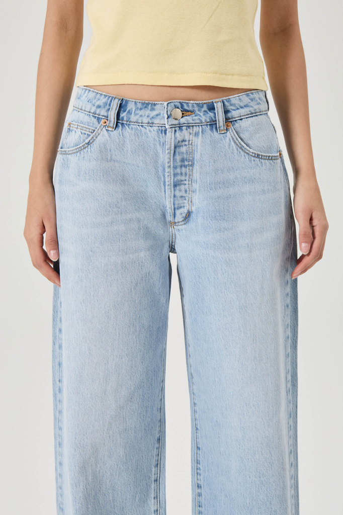 light blue vintage wash baggy denim jean