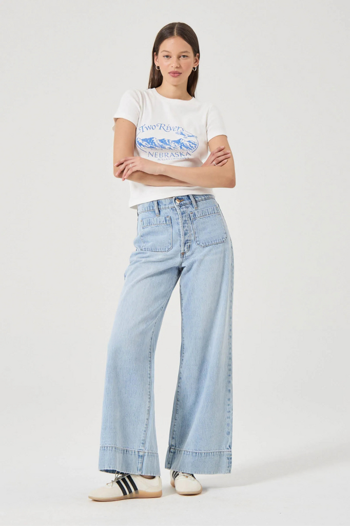 relaxed fit sailor jeans light blue denim
